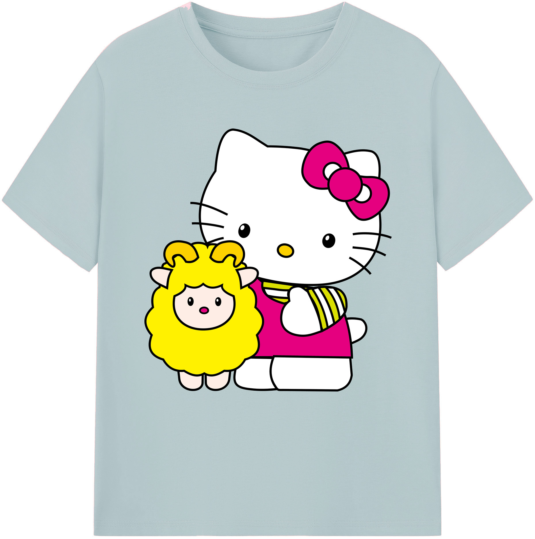 （画像用） Hello Kitty ハローキティ 綿100％半袖Tシャツ（フロントプリント）